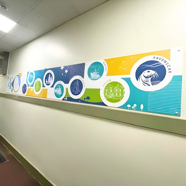 An image of wall graphics at the school.